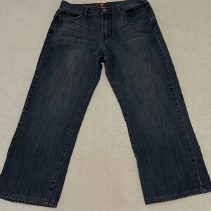 Lucky Brand 181 Relaxed‎ Straight Mens Blue Jeans 7MG1001 34x30 (Actual 33x27)